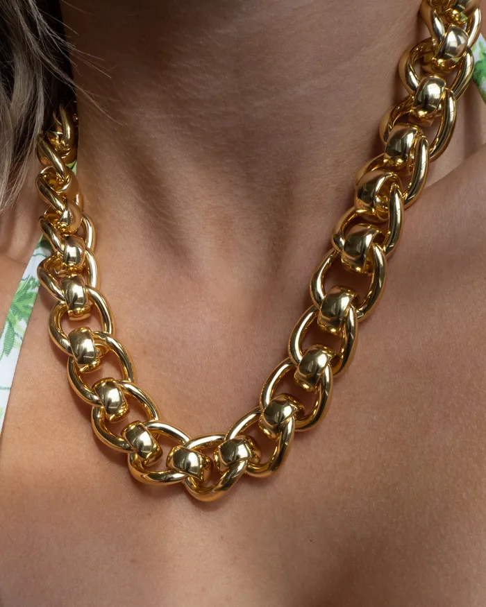 The Lola Oversized Chain Necklace Gold Luv Aj Necklaces The Lola Oversized Chain Necklace Gold Luv Aj Necklaces