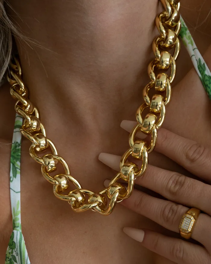 The Lola Oversized Chain Necklace Gold Luv Aj Necklaces The Lola Oversized Chain Necklace Gold Luv Aj Necklaces