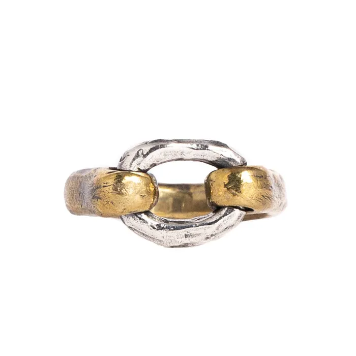 ZAKRA MIXED METAL RING BRASS 925 STERLING SILVER JewelryLab Rings