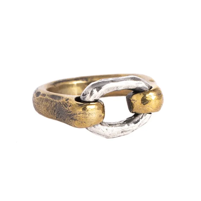 ZAKRA MIXED METAL RING BRASS 925 STERLING SILVER JewelryLab Rings