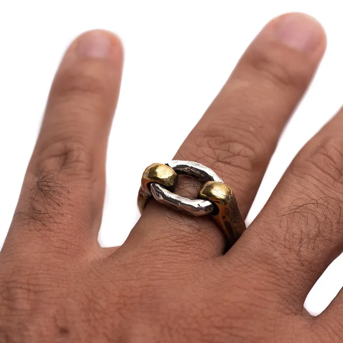 ZAKRA MIXED METAL RING BRASS 925 STERLING SILVER JewelryLab Rings