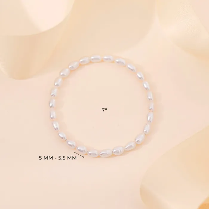 57 Initial Medal Elongated Freshwater Cultured Pearl Baby Kids Teen Bracelet Baby Pearl Bracelets Bracelets
