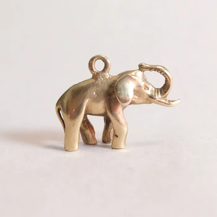 aliceeden Charm Necklaces Vintage 9ct Gold Elephant Charm