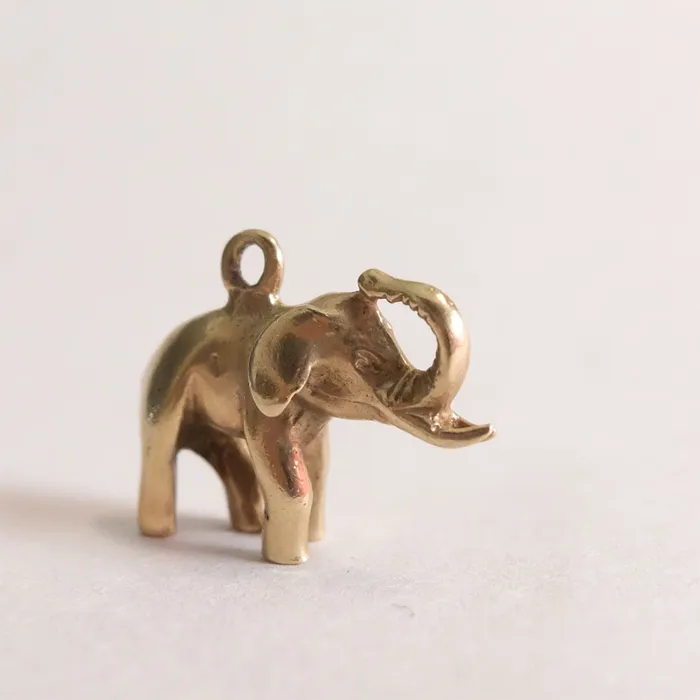 aliceeden Charm Necklaces Vintage 9ct Gold Elephant Charm