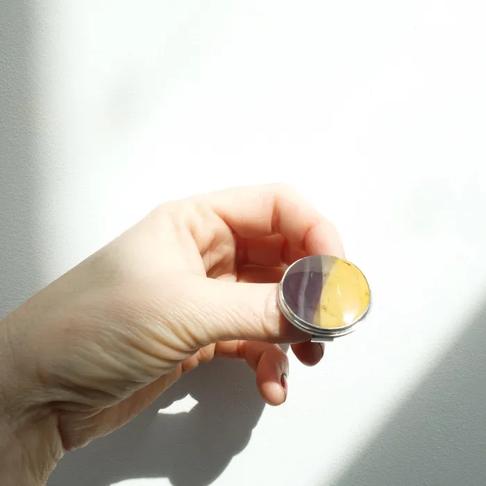 aliceeden Rings Mookaite Gemstone Ring set in Sterling Silver VITALITY