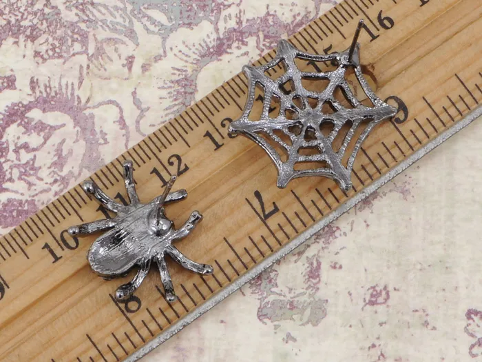 Alilang Earrings Gun Spider Web Blue Earrings Halloween Alilang Earrings Gun Spider Web Blue Earrings Halloween