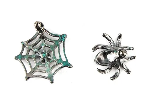 Alilang Earrings Gun Spider Web Blue Earrings Halloween Alilang Earrings Gun Spider Web Blue Earrings Halloween
