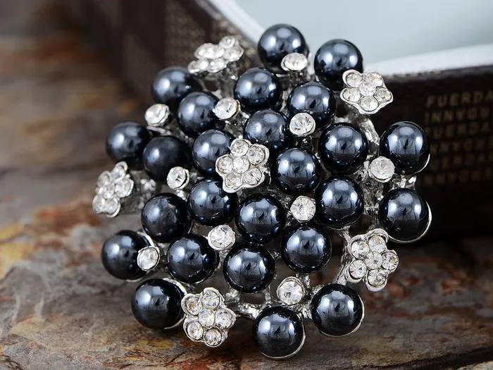 Alilang Earrings Pearl Flower Wedding Party Pin Brooch Alilang Earrings Pearl Flower Wedding Party Pin Brooch