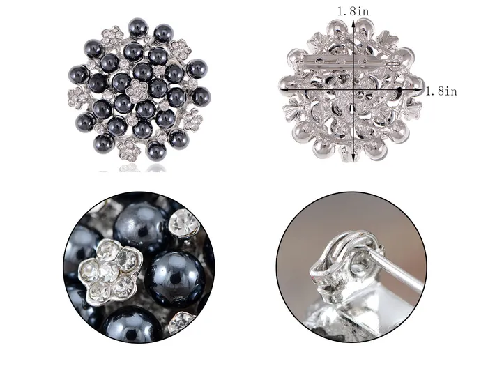 Alilang Earrings Pearl Flower Wedding Party Pin Brooch Alilang Earrings Pearl Flower Wedding Party Pin Brooch