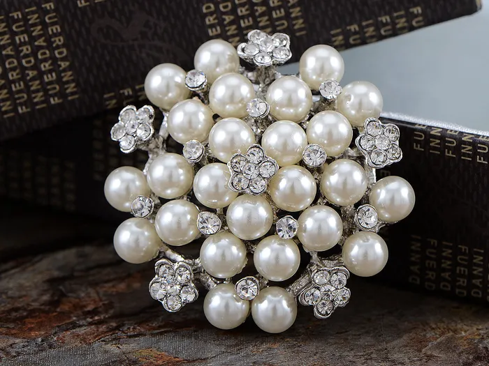Alilang Earrings Pearl Flower Wedding Party Pin Brooch Alilang Earrings Pearl Flower Wedding Party Pin Brooch