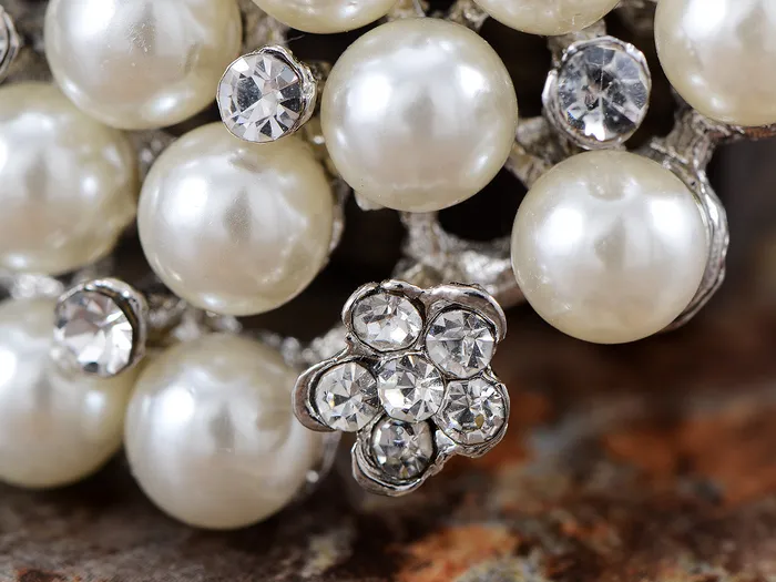 Alilang Earrings Pearl Flower Wedding Party Pin Brooch Alilang Earrings Pearl Flower Wedding Party Pin Brooch