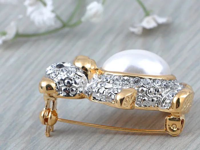 Alilang Necklaces Pearl Teddy Bear Brooch Pin Alilang Necklaces Pearl Teddy Bear Brooch Pin