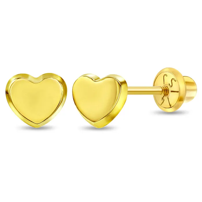 Baby Screw Back Earrings Earrings 14k Gold Classic Polished Heart Baby Toddler Kids Earrings Safety Screw Back Baby Screw Back Earrings Earrings 14k Gold Classic Polished Heart Baby Toddler Kids Earrings Safety Screw Back