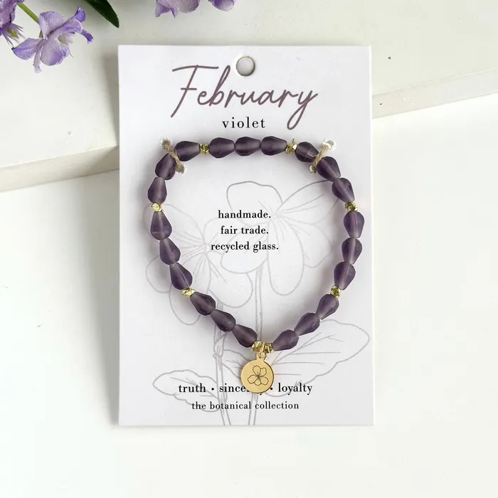 Bracelets February Birth Flower Bracelet WorldFinds