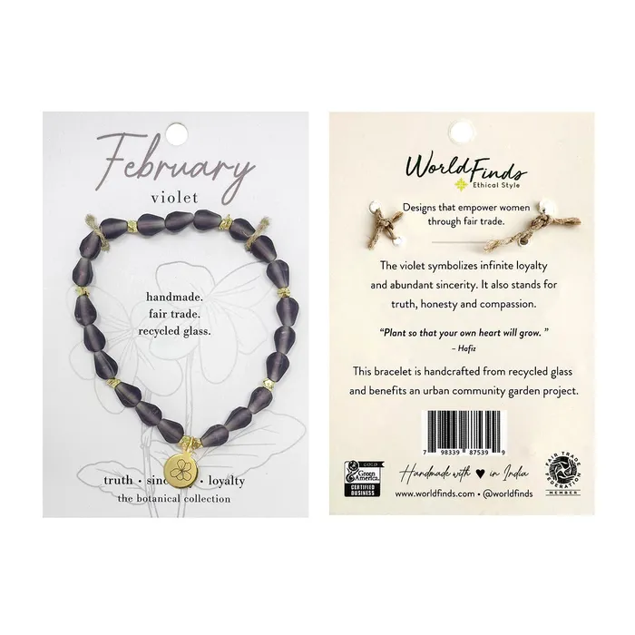 Bracelets February Birth Flower Bracelet WorldFinds
