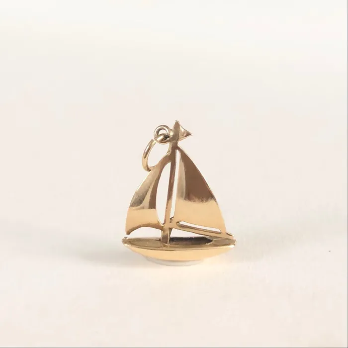 Charm Necklaces Vintage 9ct Gold Yacht Sailing Boat Charm aliceeden