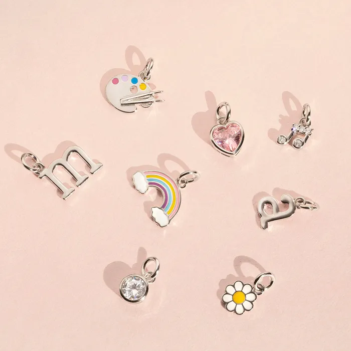 Charms Bracelets CZ Birthstone Charms Kids Childrens Girls for Charm Bracelet Sterling Silver