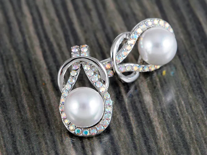 Earrings Alilang Elements Aurora Boreals Pearl Infinity Loop Earrings Earrings Alilang Elements Aurora Boreals Pearl Infinity Loop Earrings