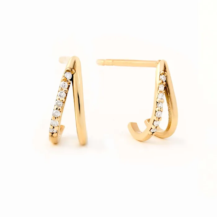 Gelin Diamond Diamond V Chevron Huggie Earrings Earrings