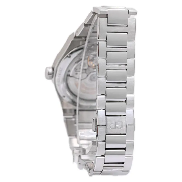 GirardPerregaux Mens LAUREATO PERPETUAL CALENDAR Stainless Steel 42mm Blue Stick Dial Watch Reference 810351143111A Happy Jewelers Bracelets