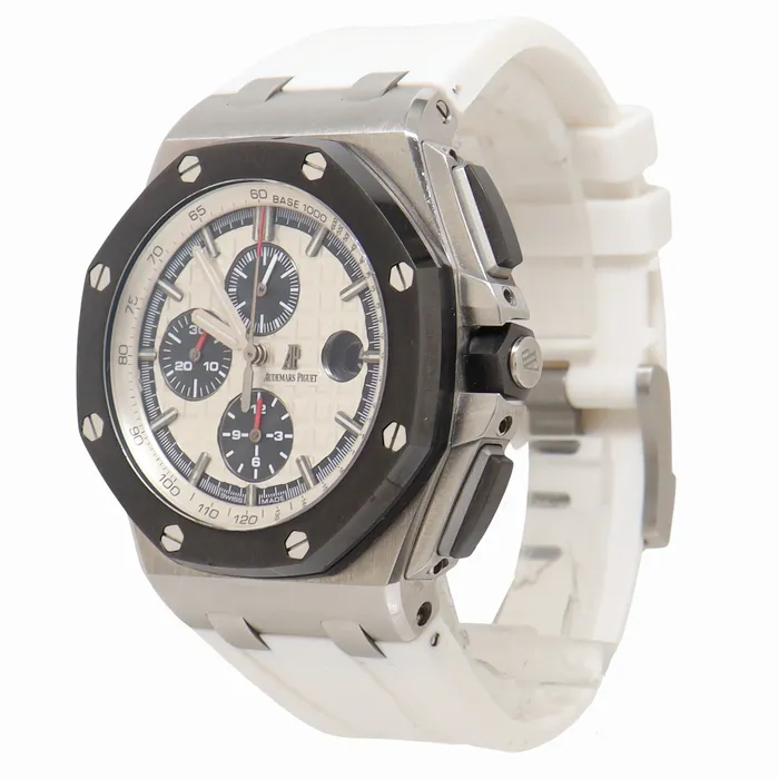 Happy Jewelers Bracelets Audemars Piguet Royal Oak Offshore 44mm Stainless Steel Silver Mega Tapisserie Dial Watch Reference 26400SOOOA002CA01