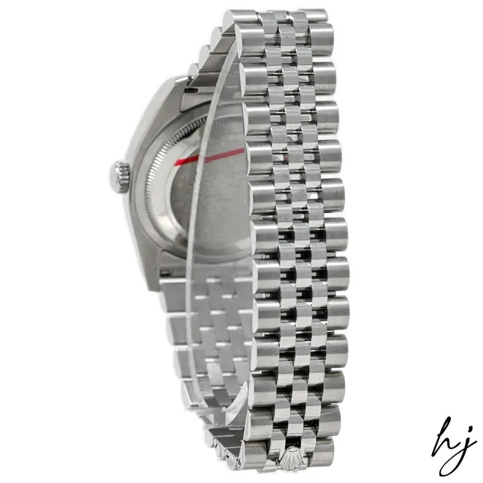 Happy Jewelers Bracelets Rolex Mens Datejust Stainless Steel 36mm Silver Jubilee Design Diamond Dot Dial Watch Reference 116234