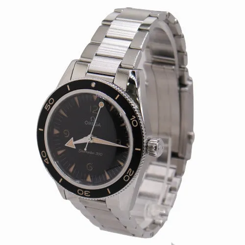 Happy Jewelers Omega Mens Seamaster Stainless Steel 41mm Black Dial Watch Reference 23430402001001 Bracelets