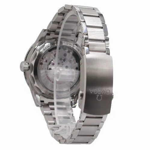 Happy Jewelers Omega Mens Seamaster Stainless Steel 41mm Black Dial Watch Reference 23430402001001 Bracelets