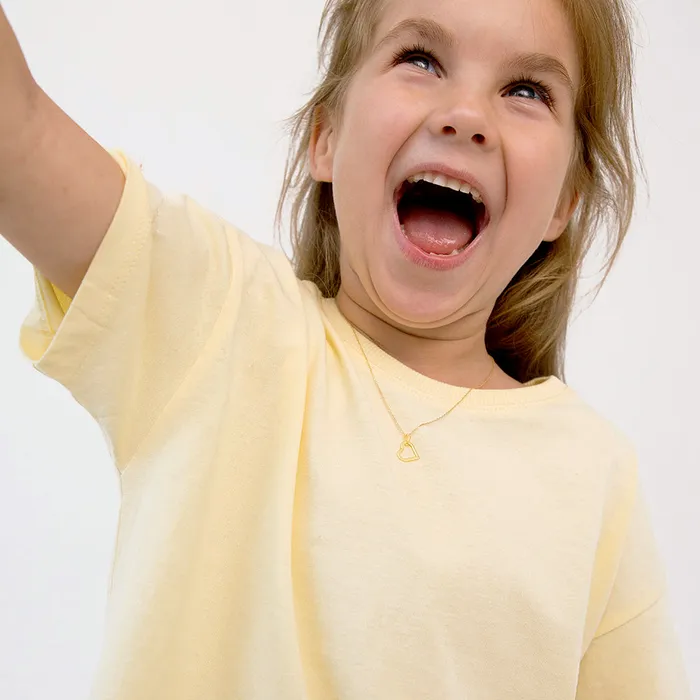 Kids Final Sale Necklaces 14k Gold Classic Heart Outline Kids Childrens Girls PendantNecklace