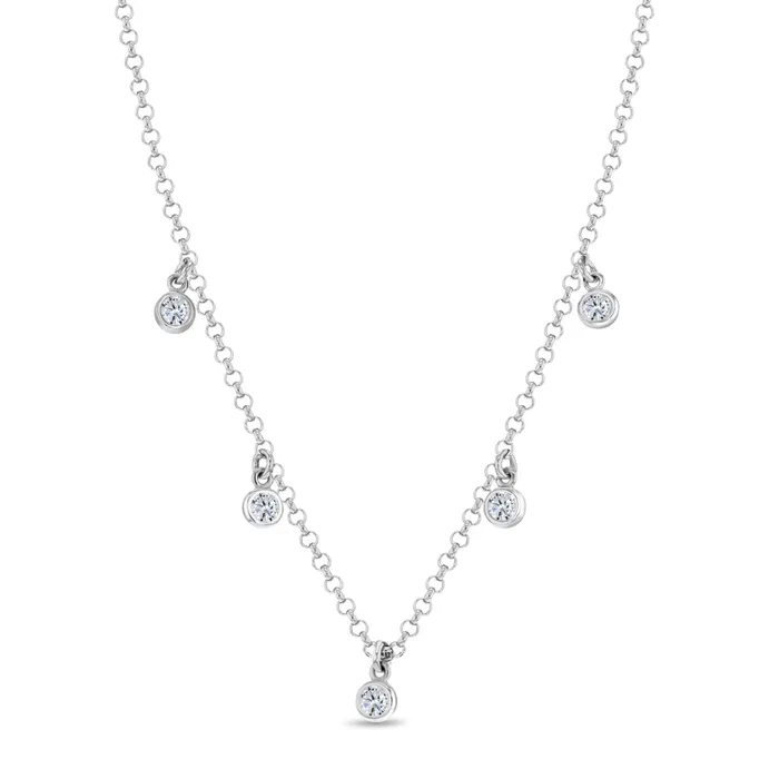 Kids Necklaces Pendants Necklaces CZ Charm 16 Kids Girls Teen Necklace Sterling Silver