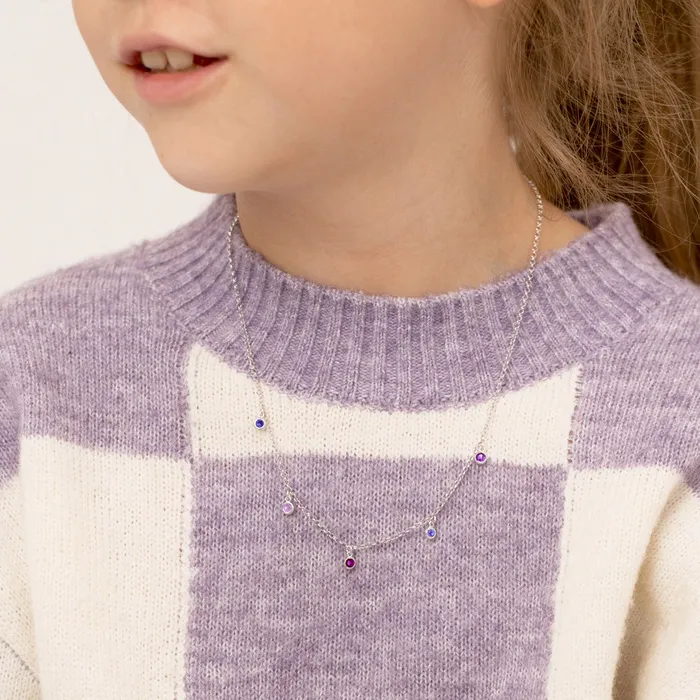 Kids Necklaces Pendants Necklaces CZ Charm 16 Kids Girls Teen Necklace Sterling Silver