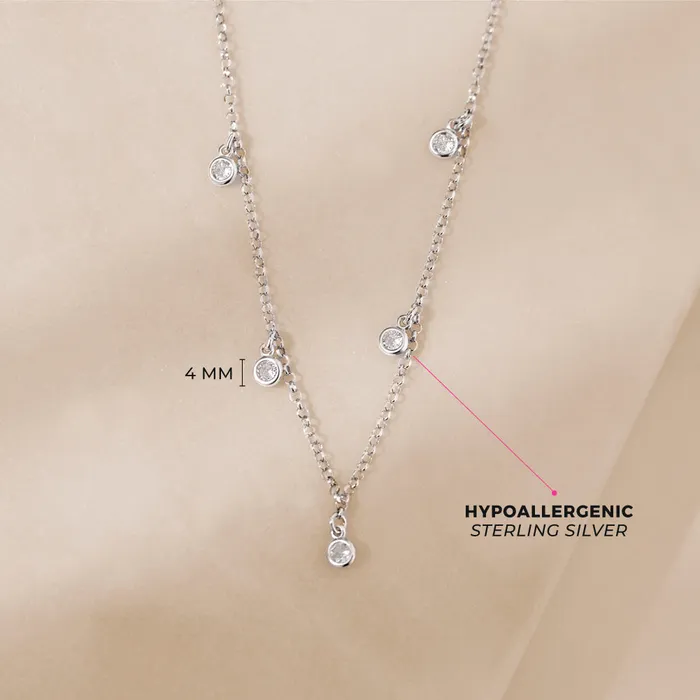 Kids Necklaces Pendants Necklaces CZ Charm 16 Kids Girls Teen Necklace Sterling Silver