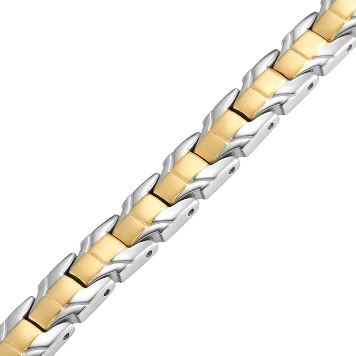 Ladies Gold Tone Titanium Magnetic Therapy Anklet Willis Judd Rings