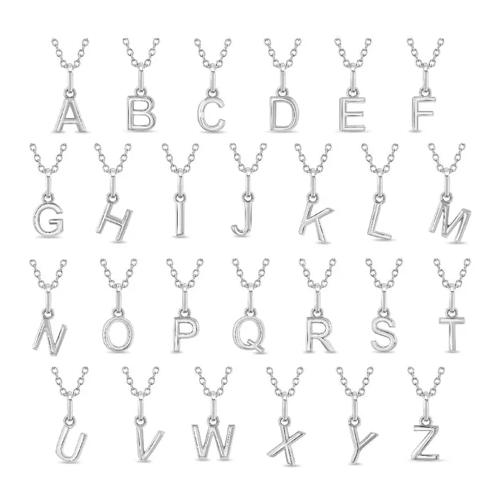 Mini Initial Womens PendantNecklace Sterling Silver Womens Necklaces Necklaces