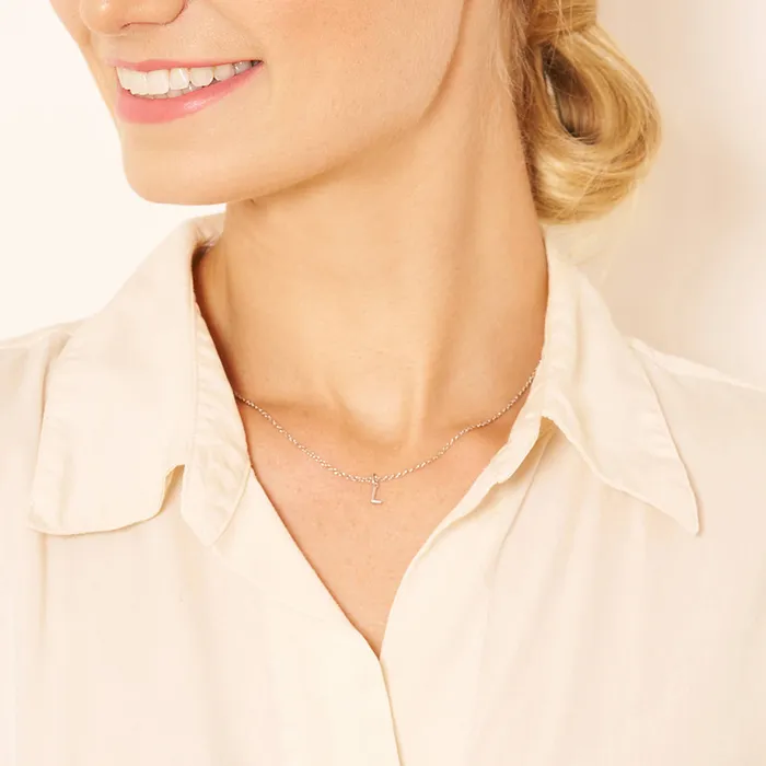 Mini Initial Womens PendantNecklace Sterling Silver Womens Necklaces Necklaces