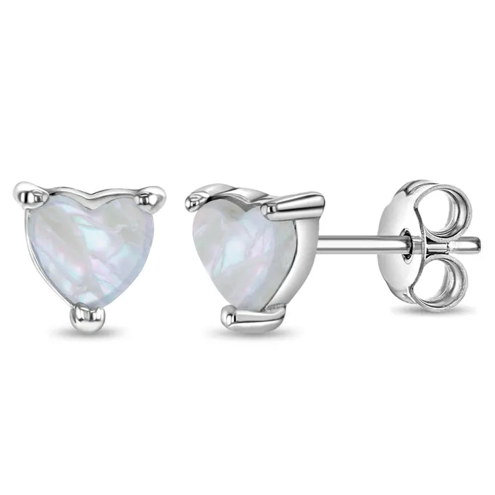 Mother of Pearl Heart Kids Children Girls Earrings Sterling Silver Kids Stud Earrings Earrings Mother of Pearl Heart Kids Children Girls Earrings Sterling Silver Kids Stud Earrings Earrings