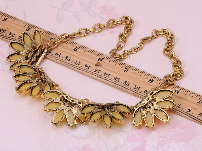 Necklaces Alilang And Sunshine Yellow Beads Floral Collar Necklace Necklaces Alilang And Sunshine Yellow Beads Floral Collar Necklace