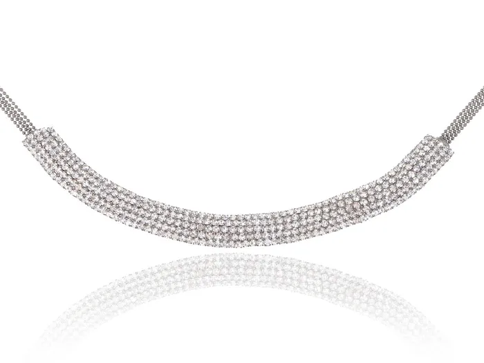 Necklaces Alilang Diamond Multi Strand Choker Tube Statement Collar Necklace Necklaces Alilang Diamond Multi Strand Choker Tube Statement Collar Necklace