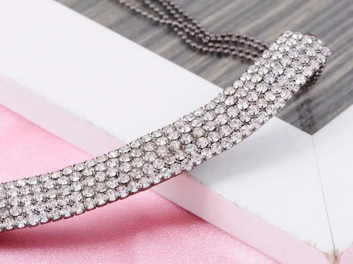 Necklaces Alilang Diamond Multi Strand Choker Tube Statement Collar Necklace Necklaces Alilang Diamond Multi Strand Choker Tube Statement Collar Necklace