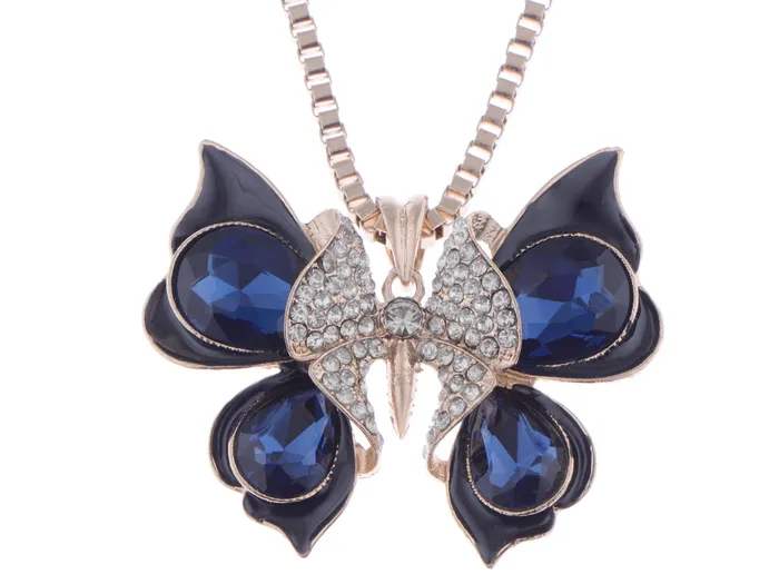 Necklaces Alilang Multicolored Lonely Butterfly Wing Necklace