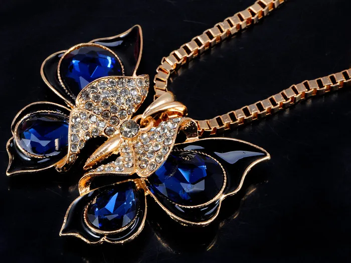 Necklaces Alilang Multicolored Lonely Butterfly Wing Necklace Necklaces Alilang Multicolored Lonely Butterfly Wing Necklace