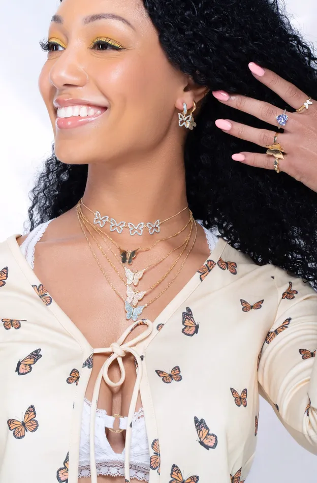 Necklaces Chvker Jewelry Gold Butterfly 925 Necklace