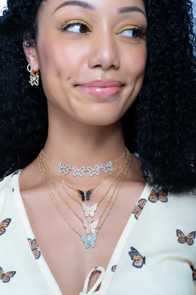 Necklaces Chvker Jewelry Gold Butterfly 925 Necklace