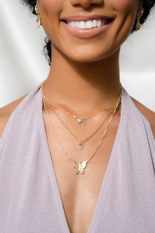 Necklaces Chvker Jewelry Gold Butterfly 925 Necklace