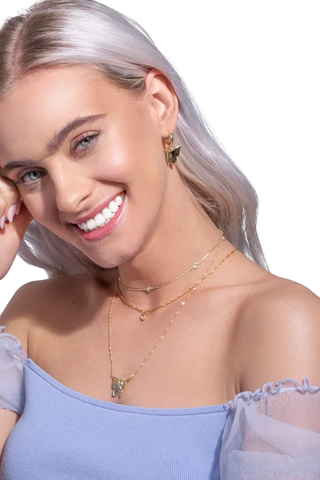 Necklaces Chvker Jewelry Gold Butterfly 925 Necklace