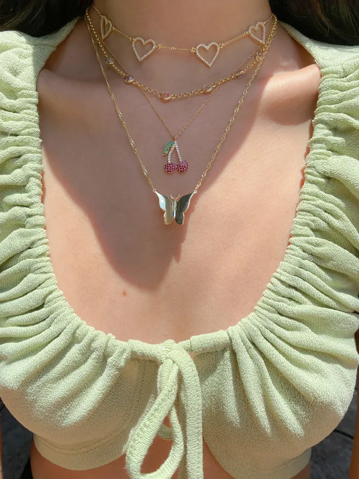 Necklaces Chvker Jewelry Gold Butterfly 925 Necklace