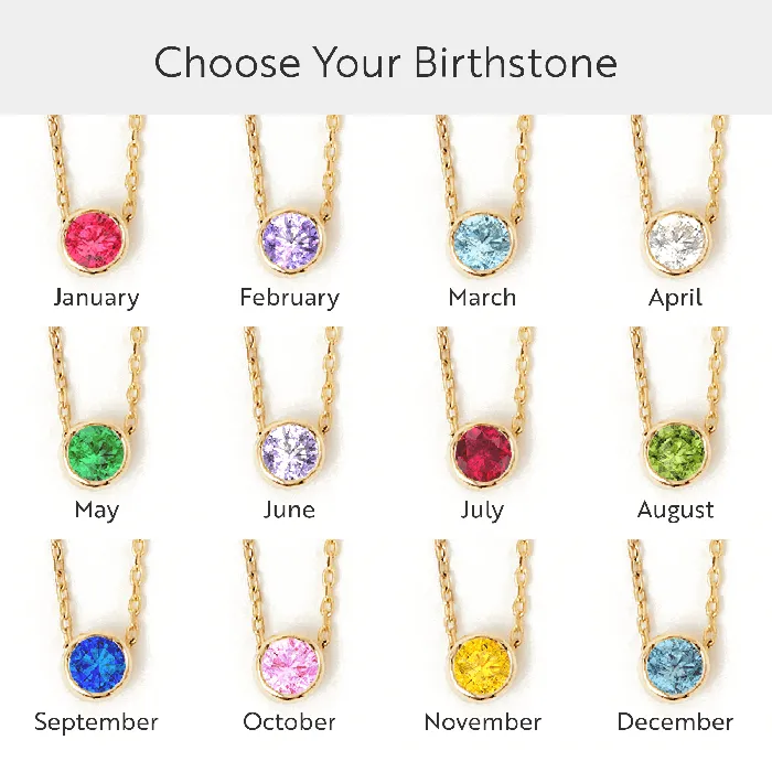 Necklaces Gelin Diamond Birthstone Solitaire Floating Necklace