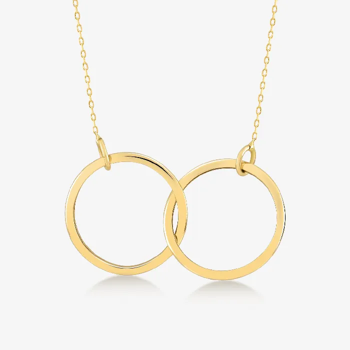 Necklaces Gelin Diamond Two Intertwined Circles Pendant Necklace