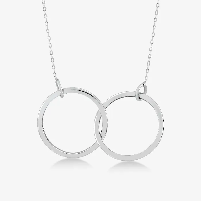 Necklaces Gelin Diamond Two Intertwined Circles Pendant Necklace