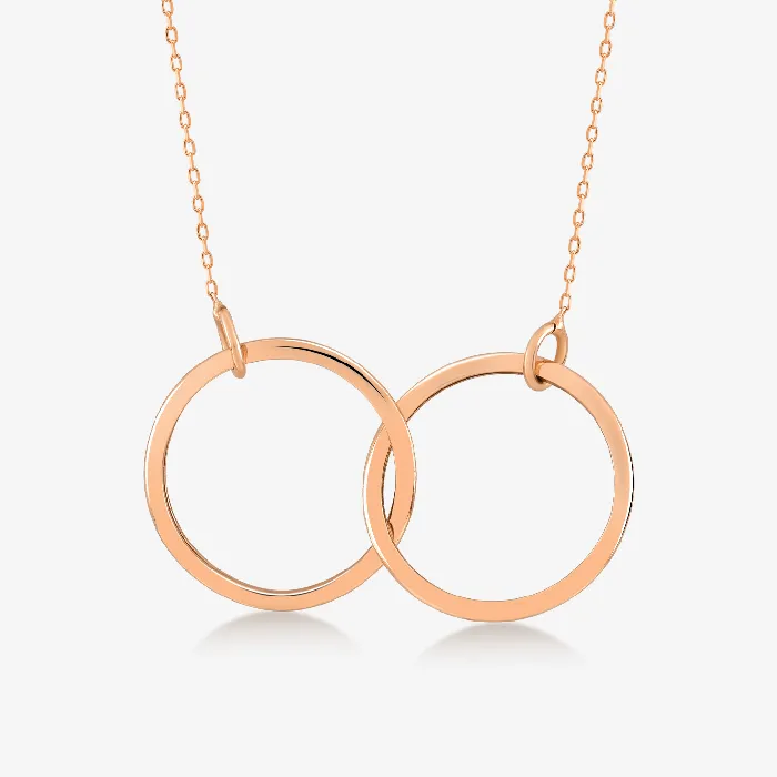 Necklaces Gelin Diamond Two Intertwined Circles Pendant Necklace